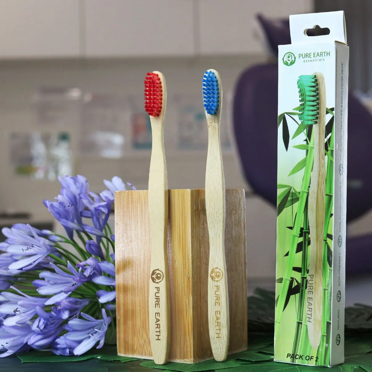 Natural Bamboo Adult Toothbrushes - Pack of 2 - Starts at £1.99 per item
