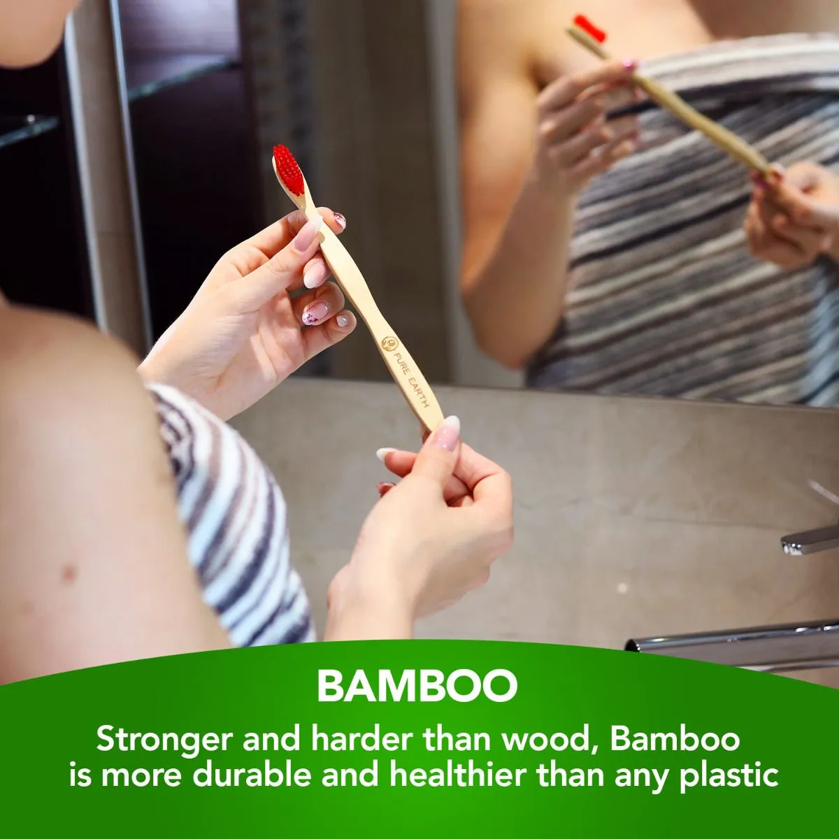 Natural Bamboo Adult Toothbrushes - Pack of 2 - Starts at £1.99 per item