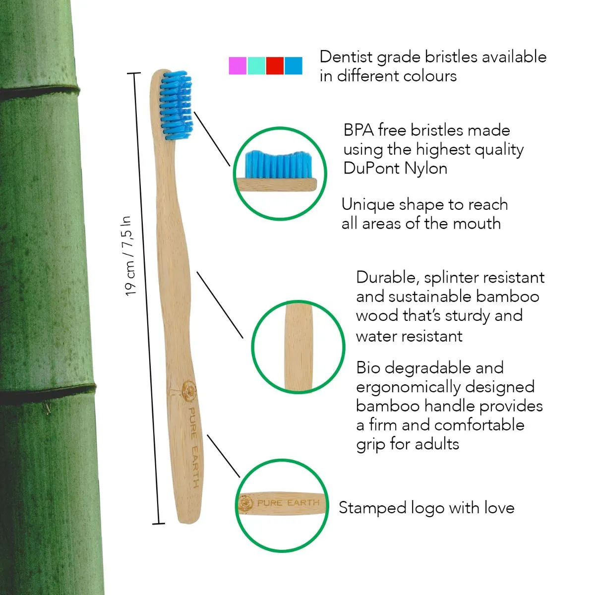 Natural Bamboo Adult Toothbrushes - Pack of 2 - Starts at £1.99 per item