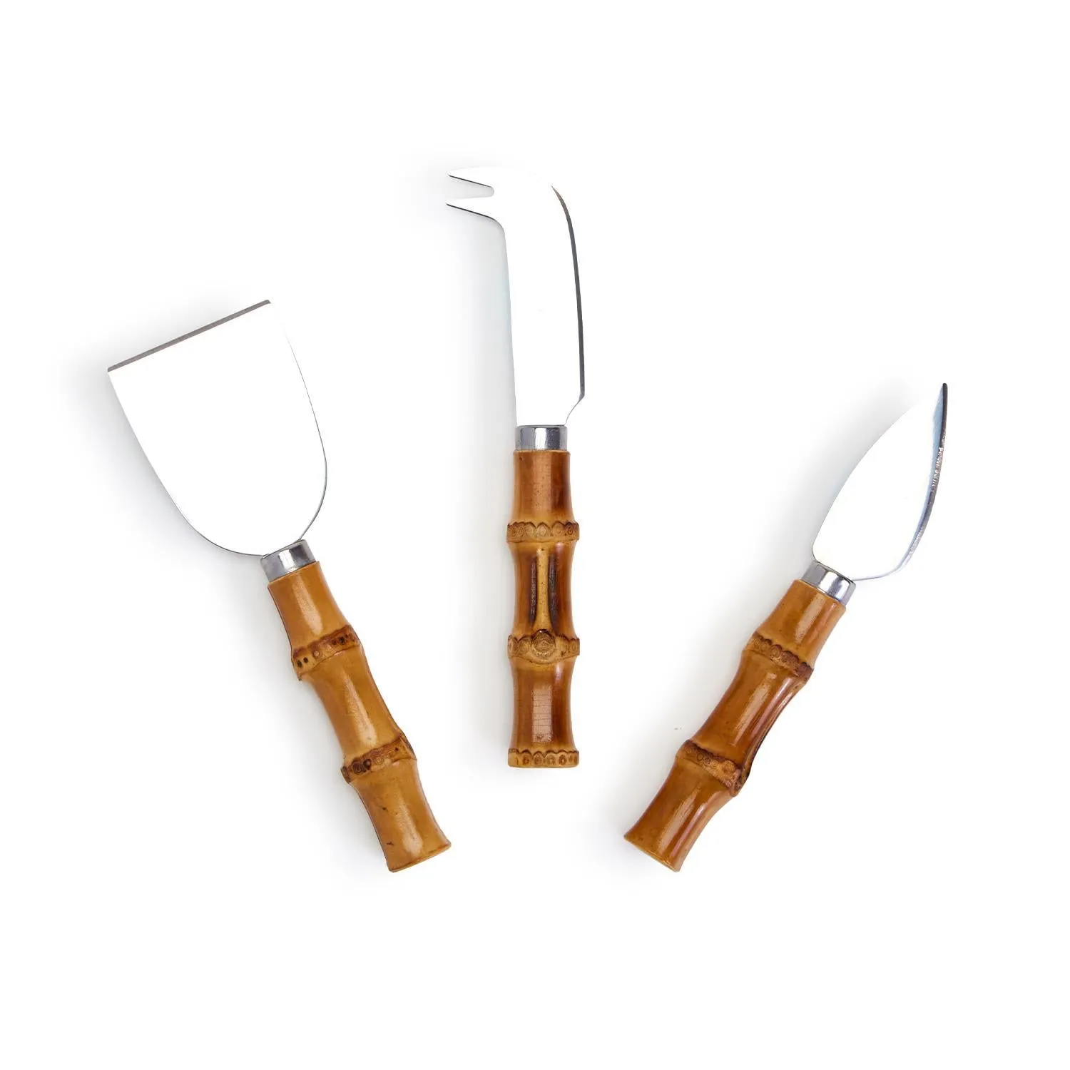 Natural Bamboo Handle Cheese Knives (Set of 3)