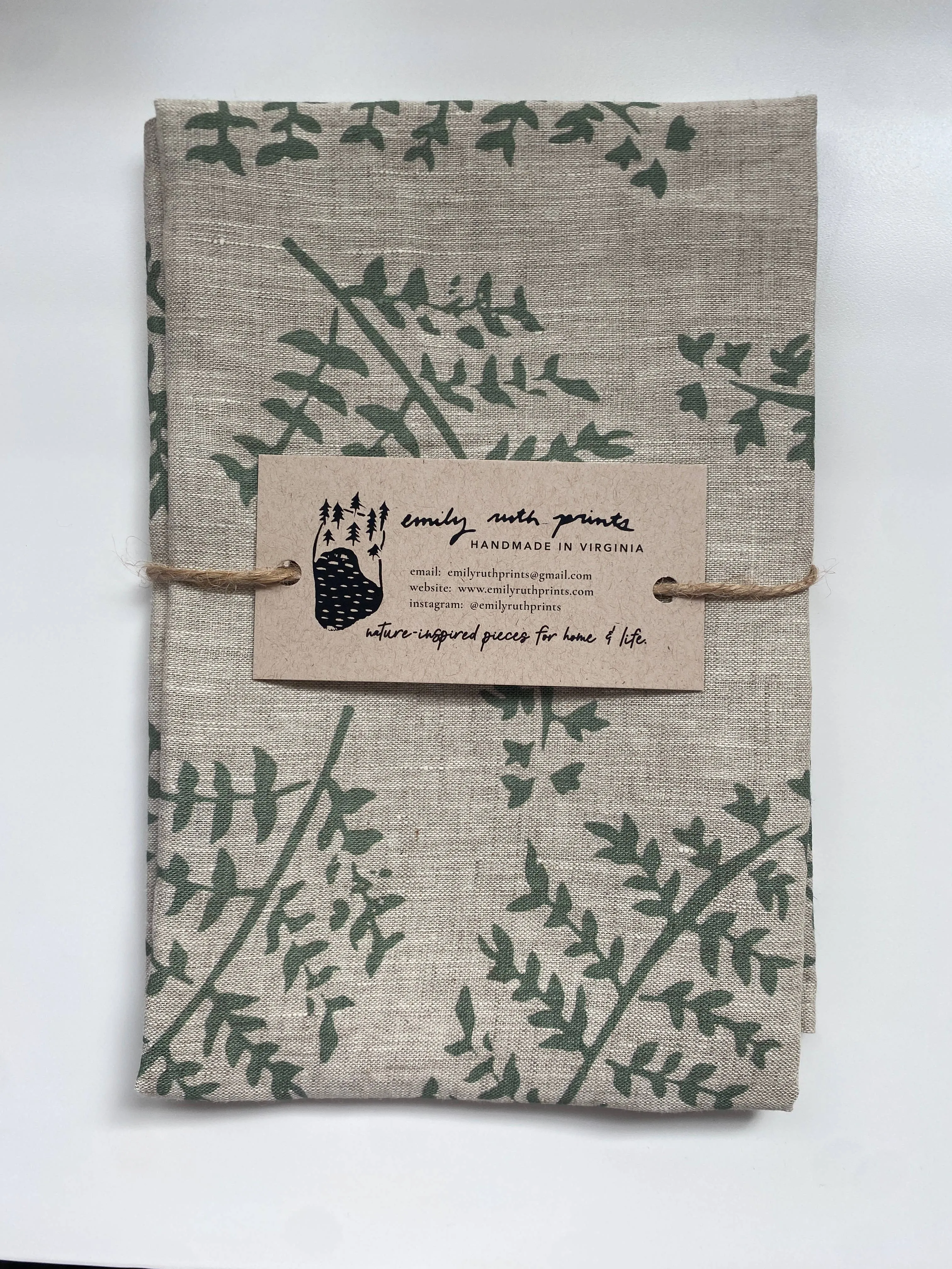 Natural Fern - Linen Tea Towel