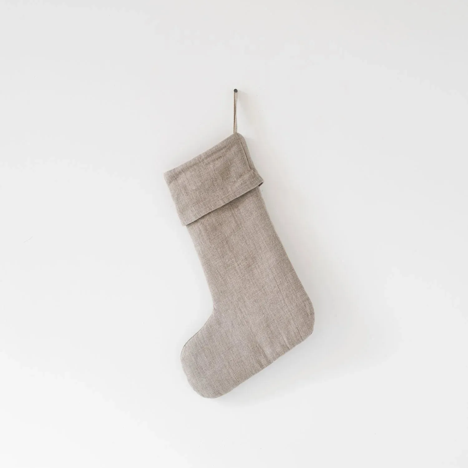 Natural Linen Christmas Stocking