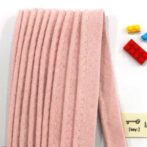 Natural Linen Piping Tape - In Coral Pink - 3 yards - One pack / 81702