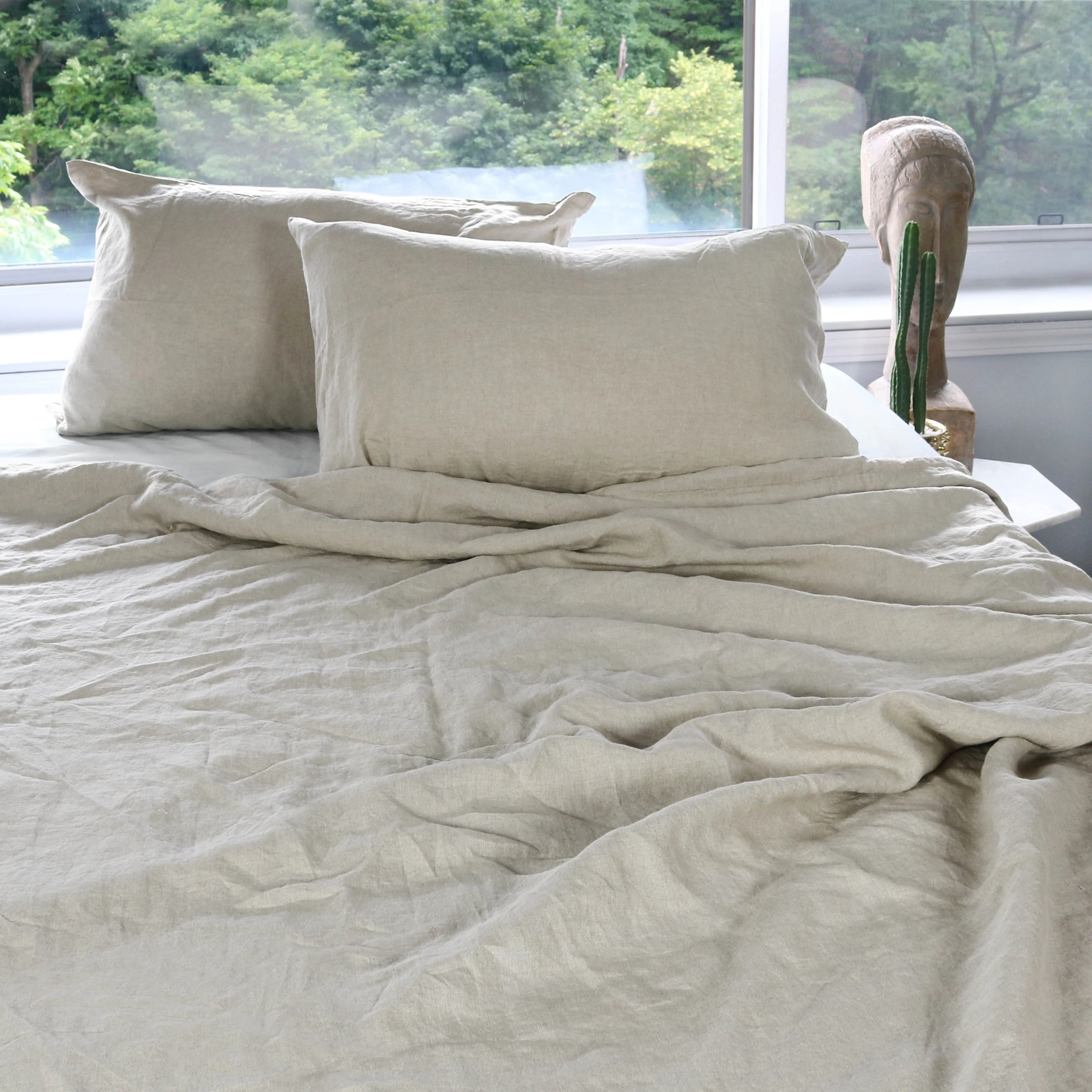 Natural Stonewashed Duvet Cover Set Organic 100% French Linen