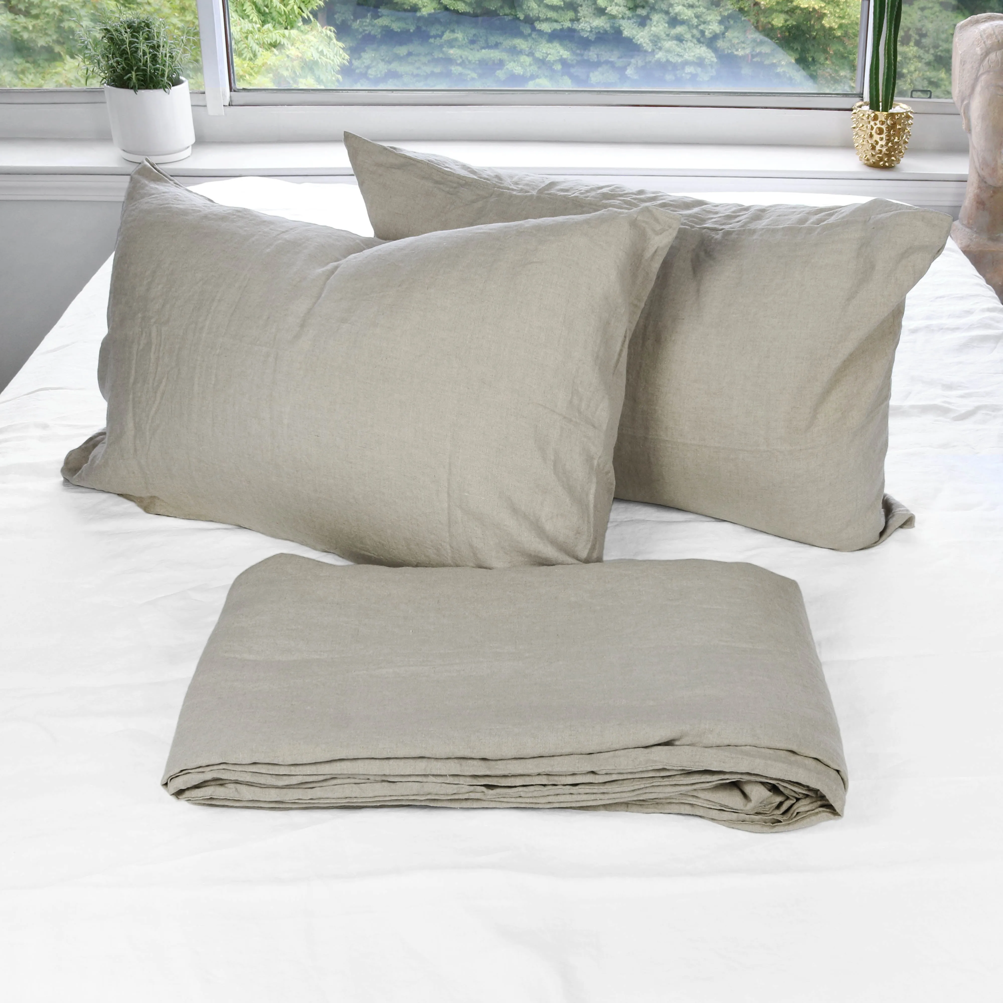 Natural Stonewashed Duvet Cover Set Organic 100% French Linen