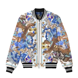 Natural Style Blue Bomber Jacket