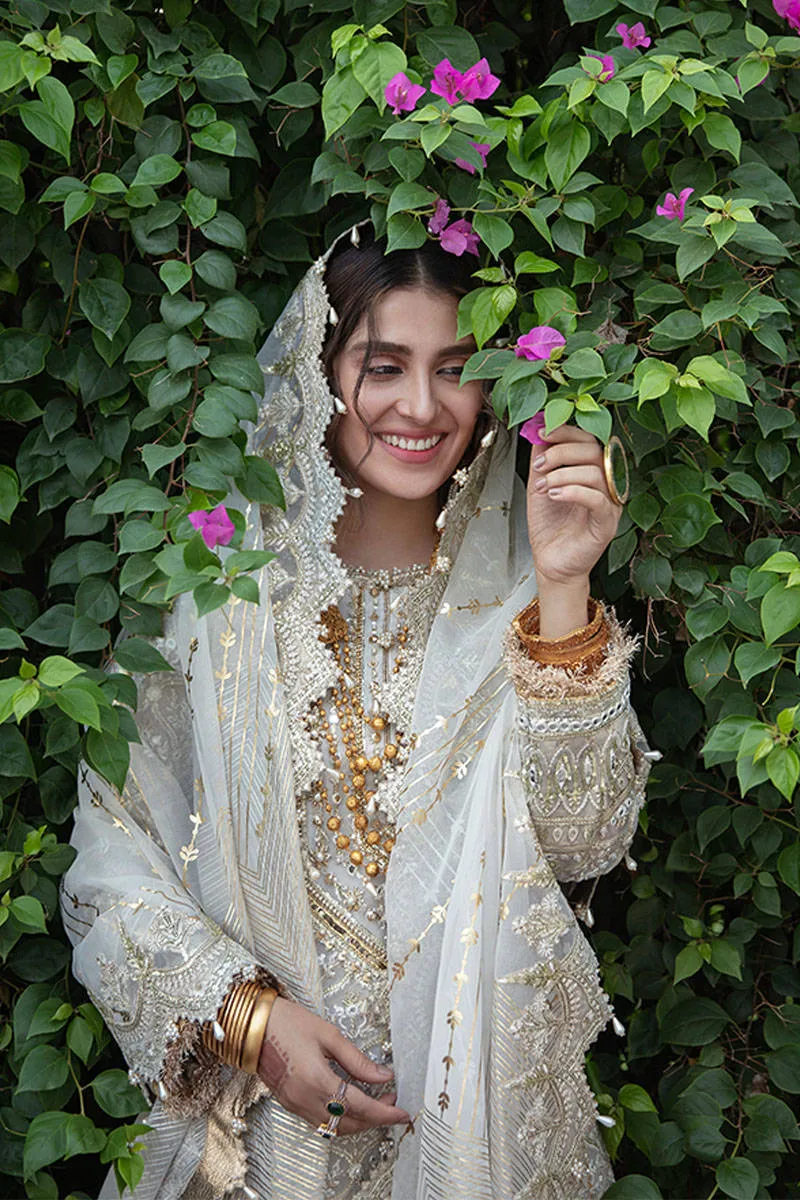 NAULAKHA | MNR Zarlish Festive Unstitched Collection 2021 | Unstitched Embroidered Organza Suit