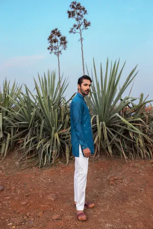 Navy Blue Abstract Short Kurta Sets