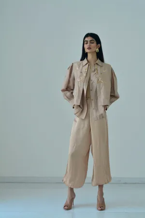 New Season Summer to Fall 2024-Jacket Embroidered Silk Off White-CR/TS/061-Suzanne-Fashion Edit Hemji