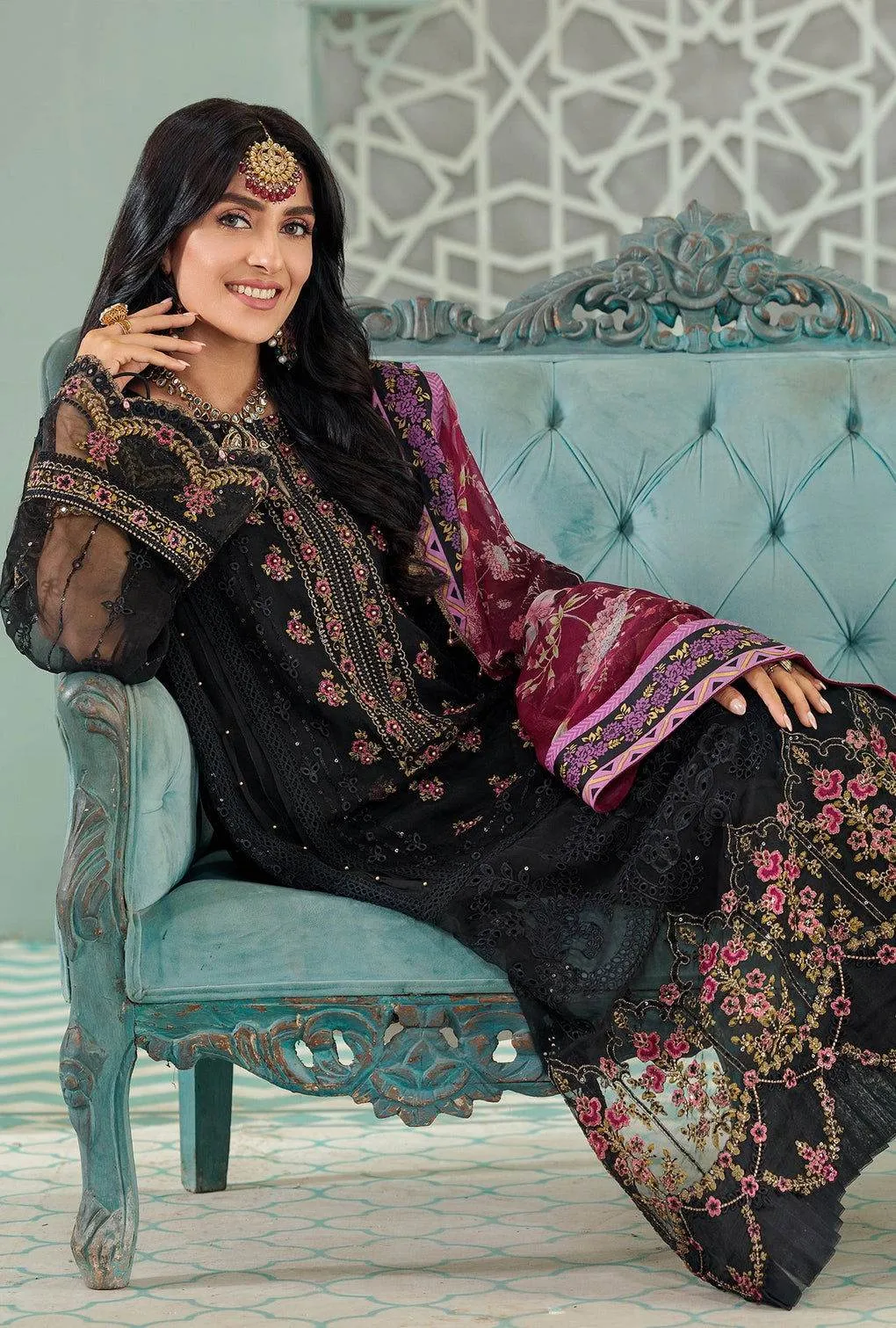Noor By Sadia Chiffon Laserkari 3Pcs