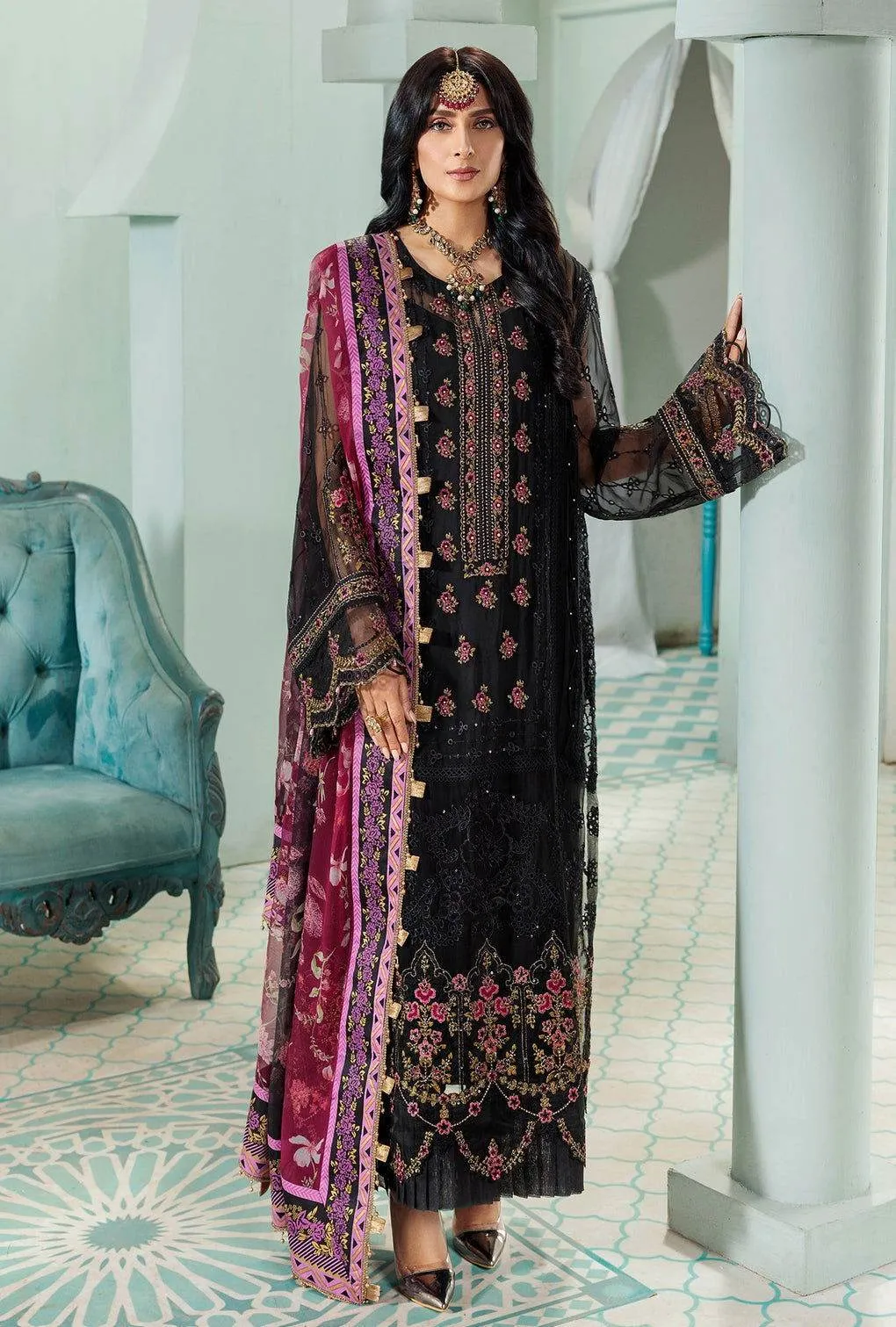 Noor By Sadia Chiffon Laserkari 3Pcs