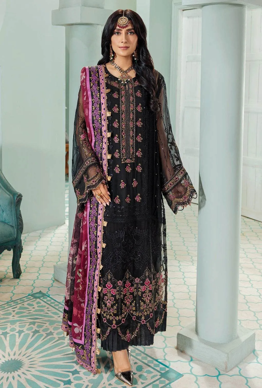 Noor By Sadia Chiffon Laserkari 3Pcs