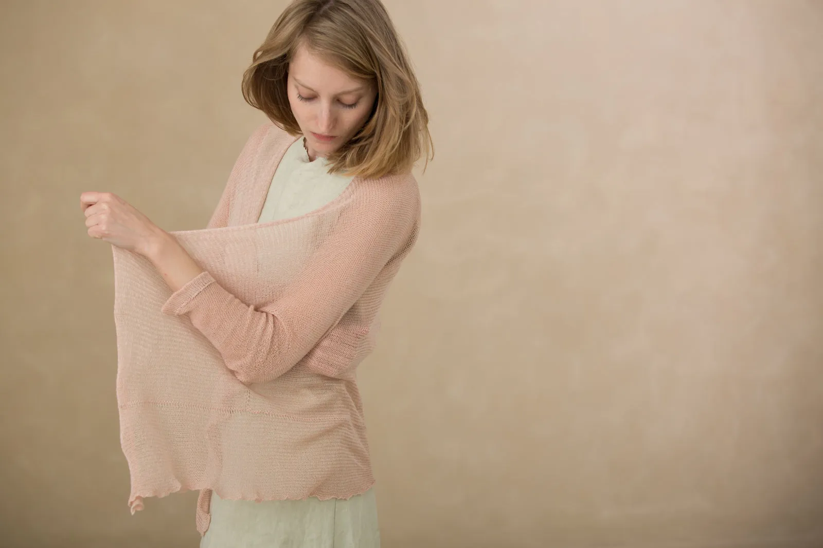 Nude Light Powder Pink Light Pas Bamboo Cardigan