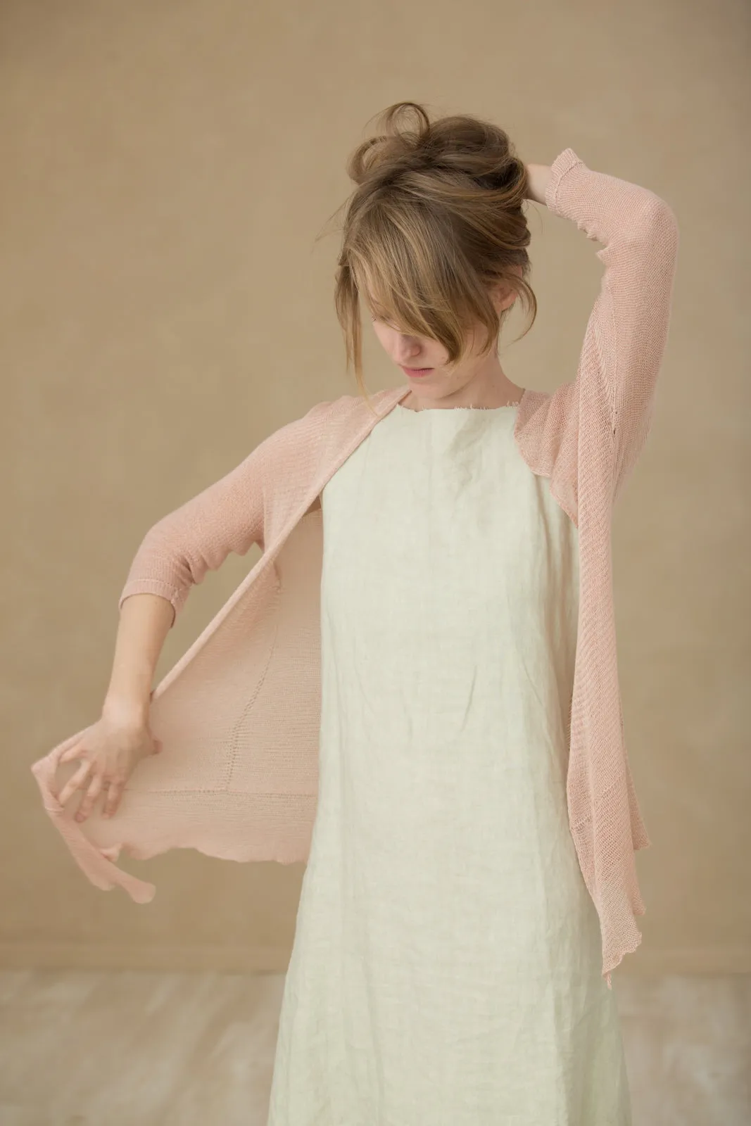 Nude Light Powder Pink Light Pas Bamboo Cardigan