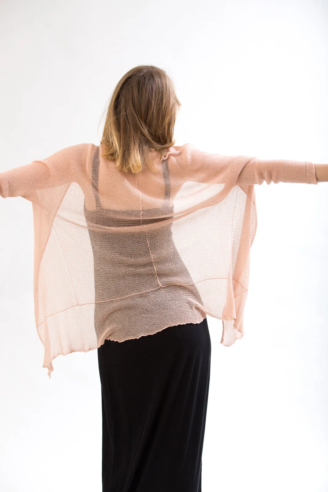 Nude Light Powder Pink Light Pas Bamboo Cardigan