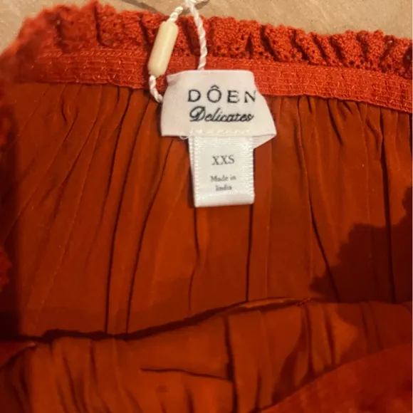 NWT Doen Lola Brief in Redbud Burnt Orange 90% Silk Underwear