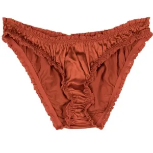NWT Doen Lola Brief in Redbud Burnt Orange 90% Silk Underwear