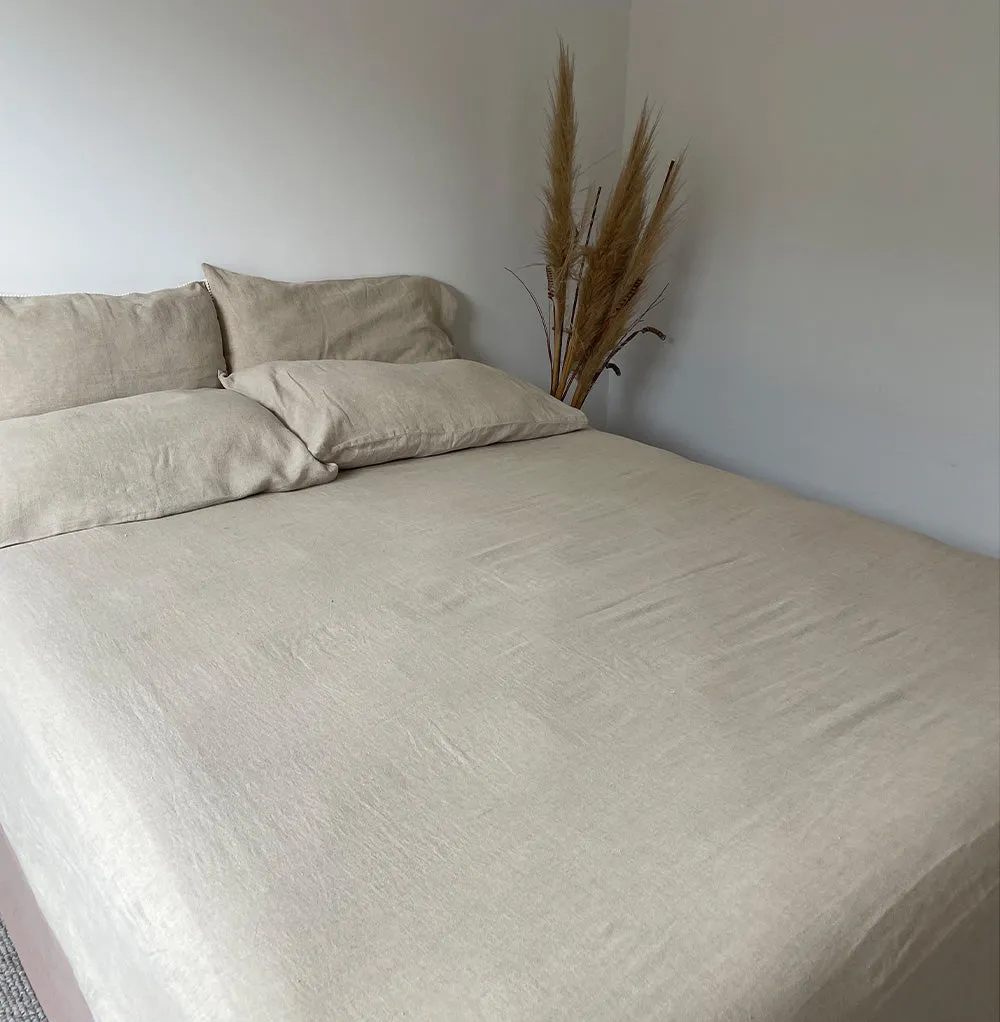 Oatmeal Bliss Linen Fitted Sheet