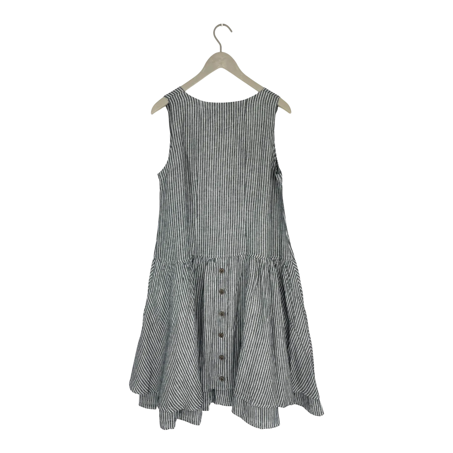 Olars Ulla kale linen dress, stripes | woman M