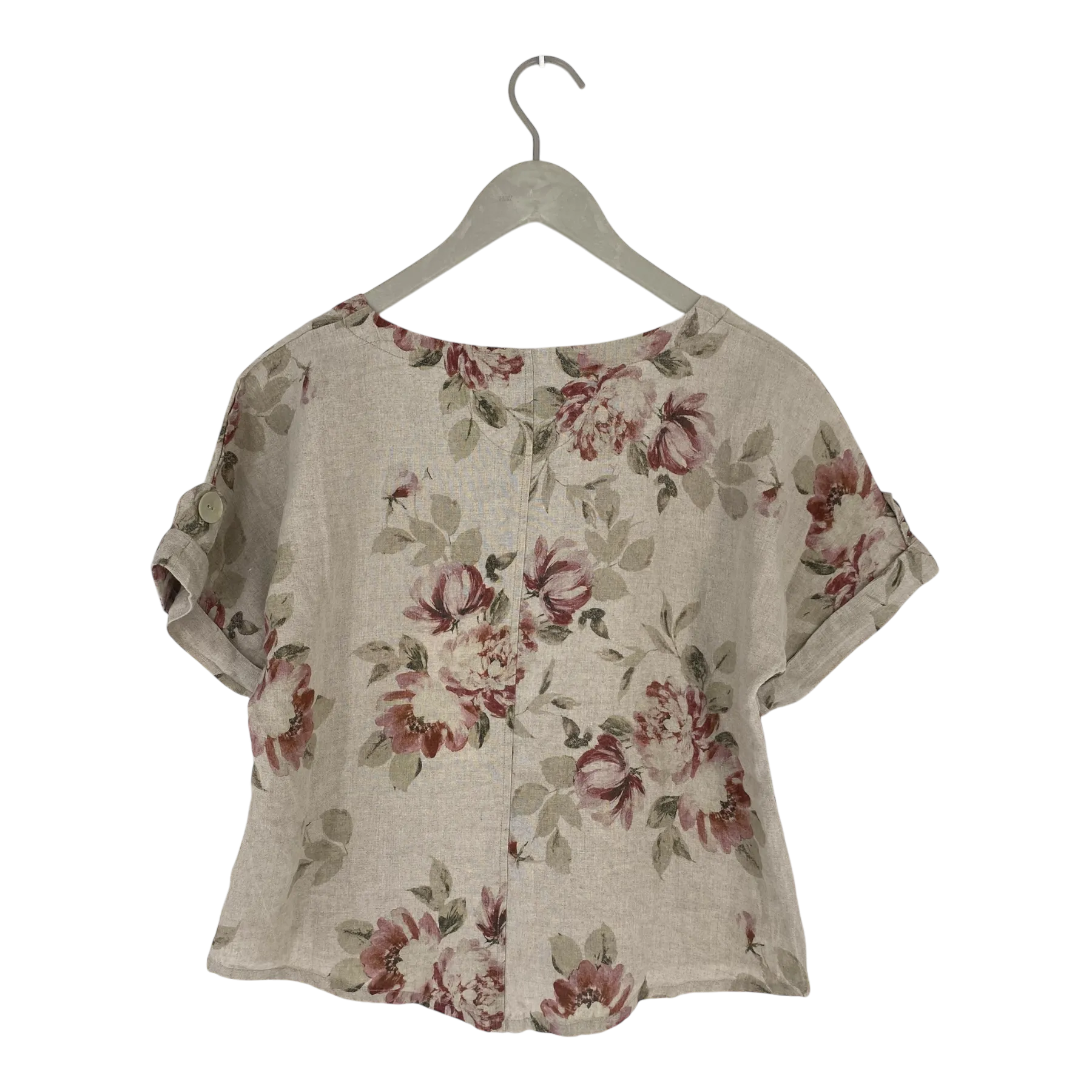 Olars Ulla tildur linen t-shirt, flowers | woman S