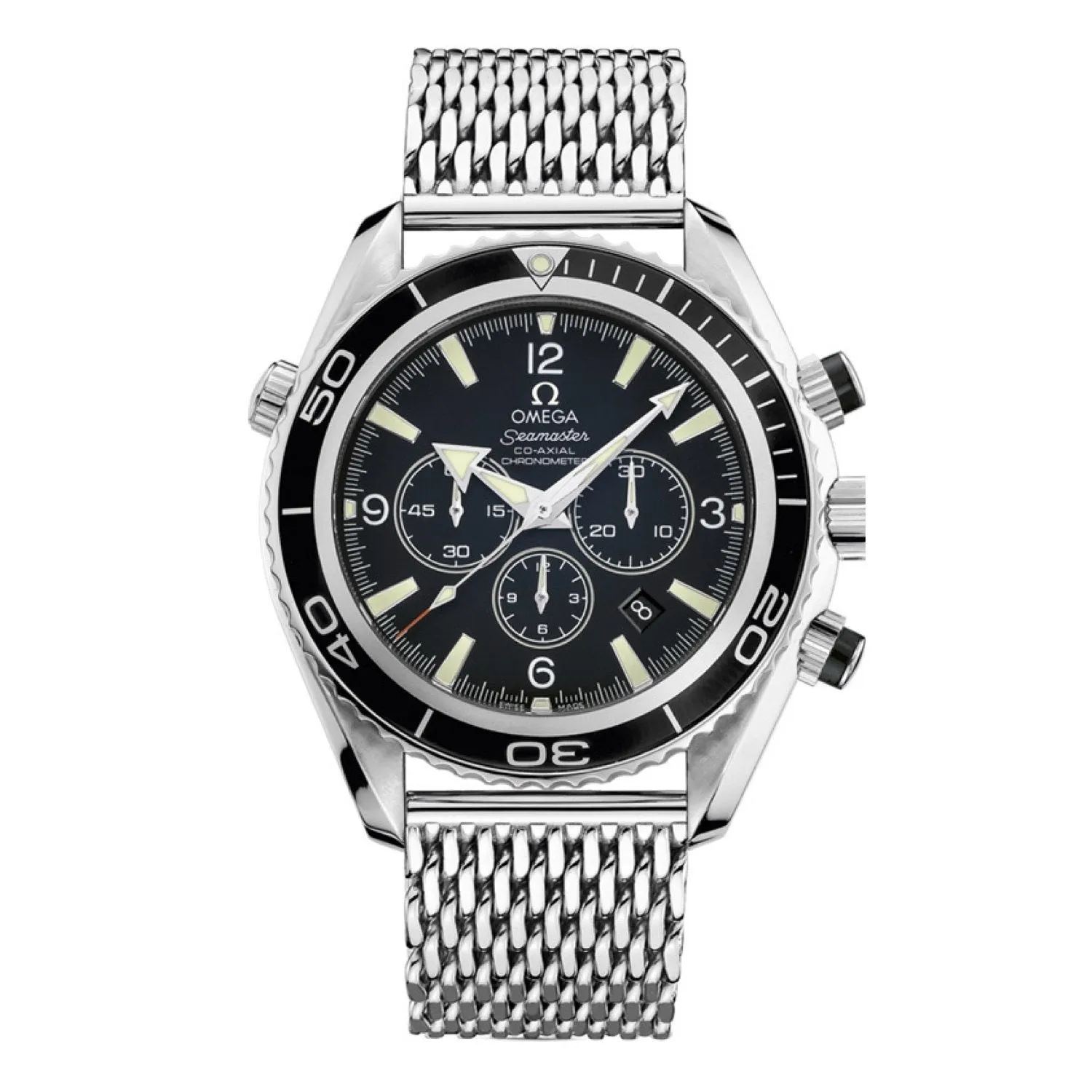 Omega 22mm Planet Ocean Steel Shark Mesh Bracelet