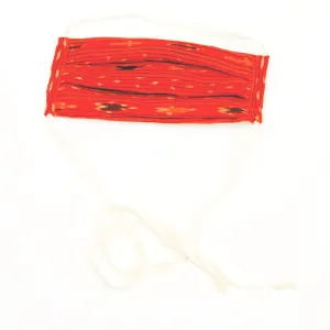 Orange Ikat Stripe Hand Dyed   Woven Face Mask