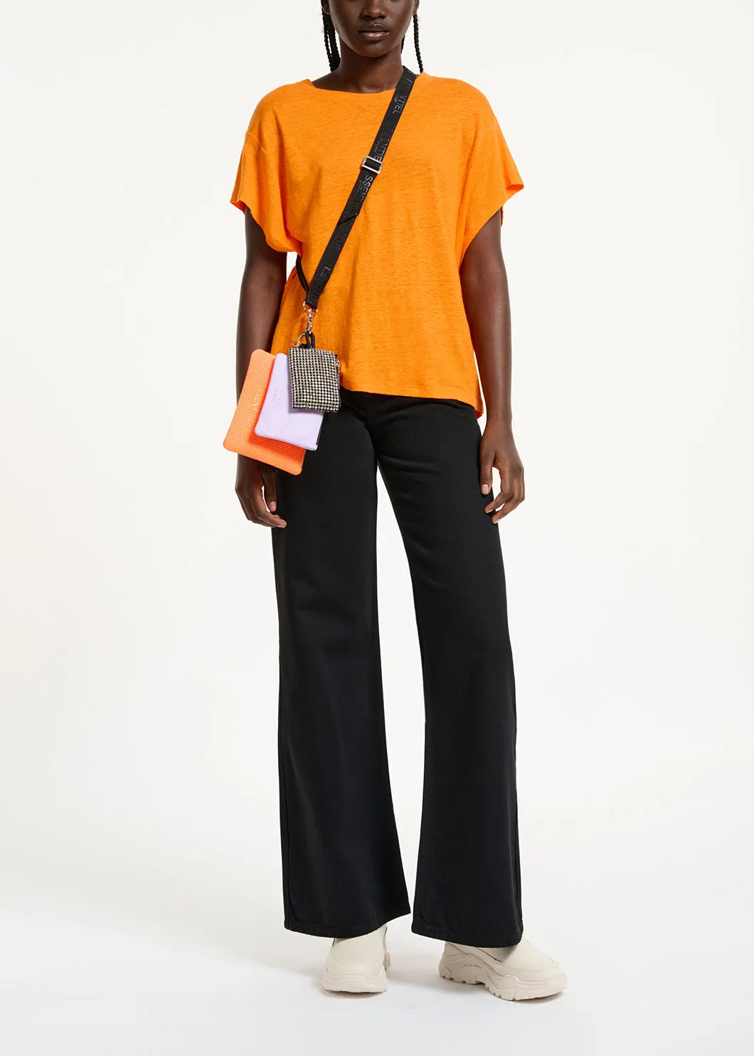 Orange linen T-shirt