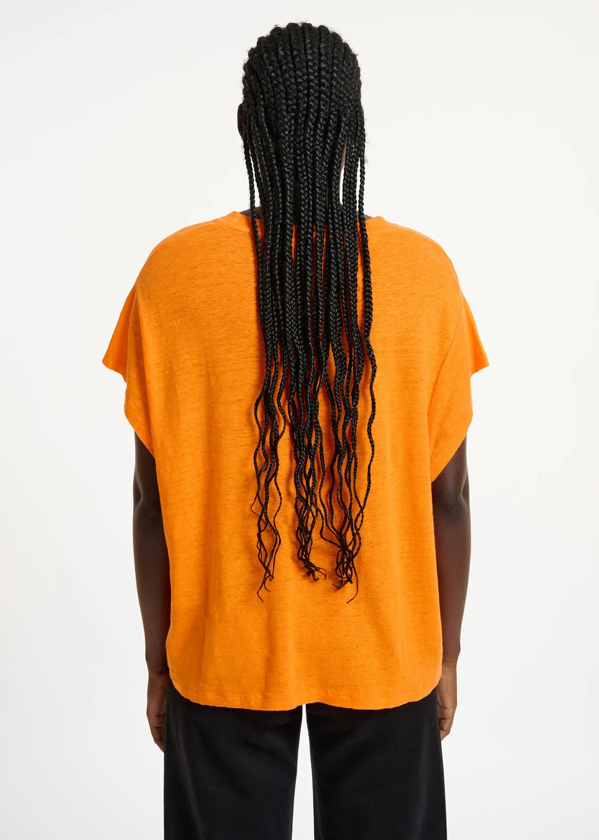 Orange linen T-shirt