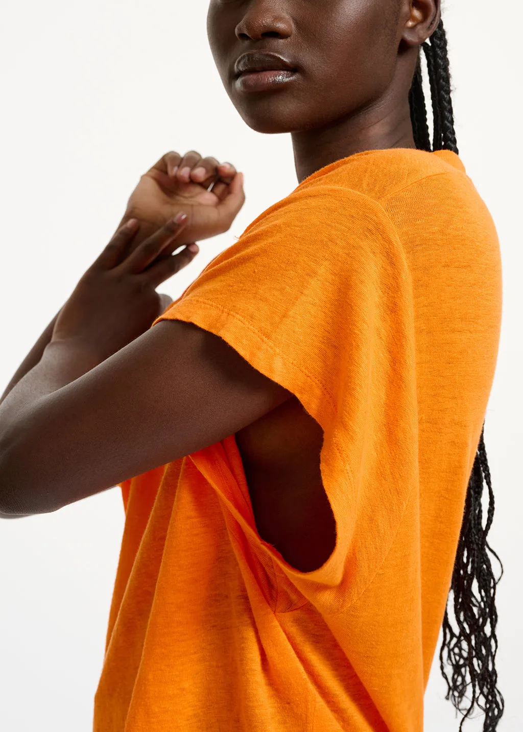 Orange linen T-shirt