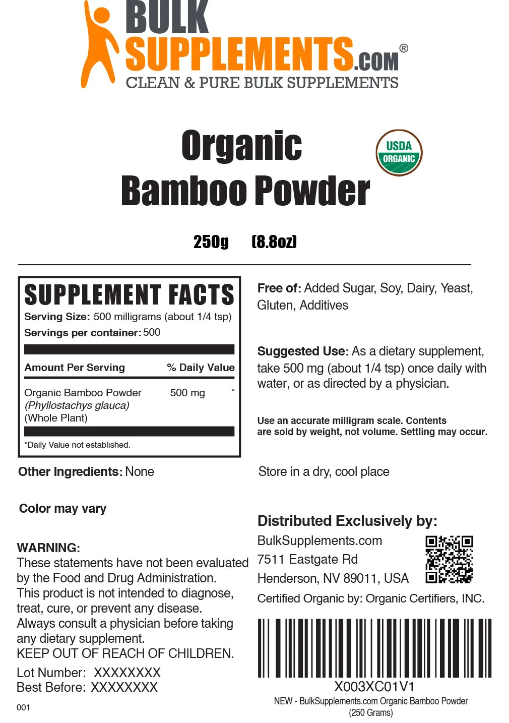 Organic Bamboo Powder