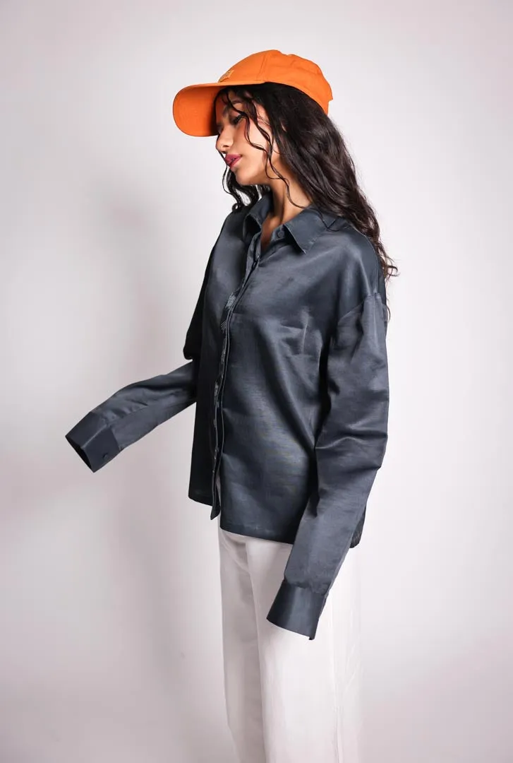 organic hatch placket shirt