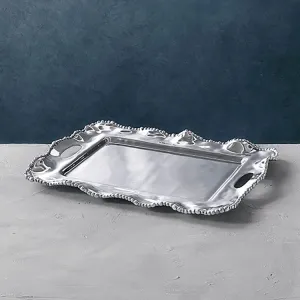 Organic Pearl Kristi Rect Handled Tray Medium