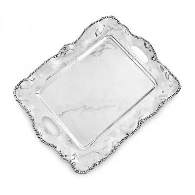 Organic Pearl Kristi Rectangular Tray w/ Handles