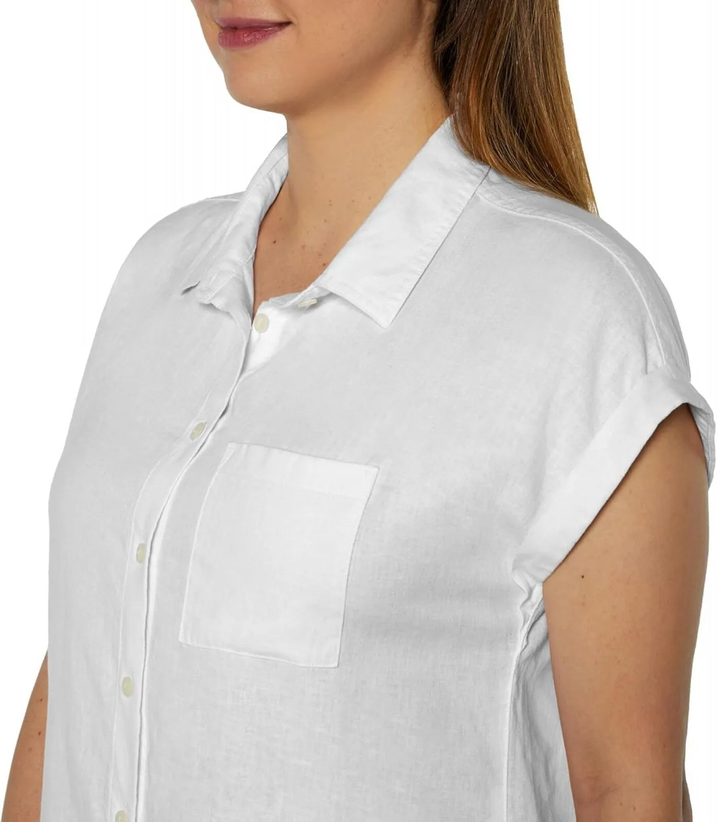 Orvis Womens Linen Blend Button Up Shirt 1758407