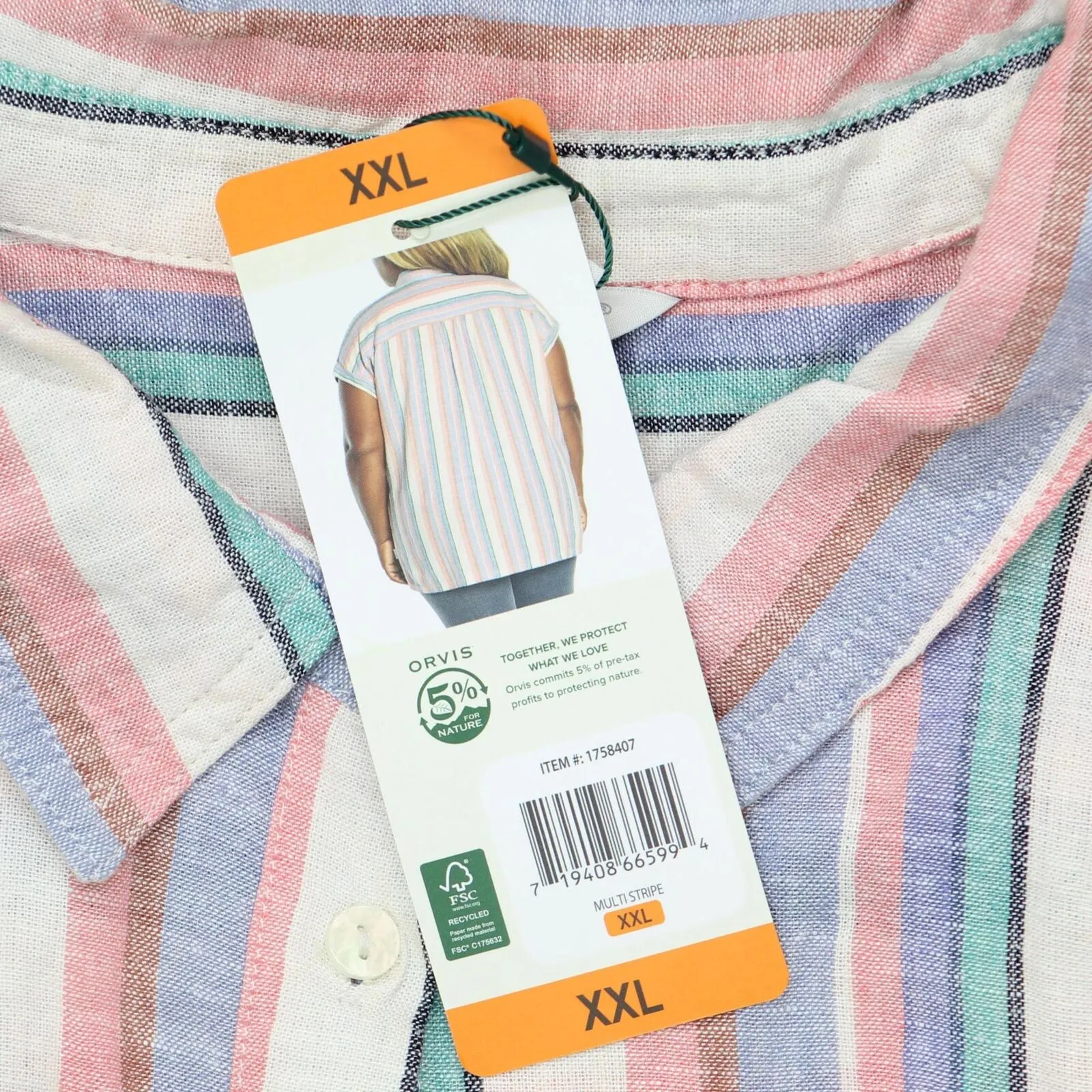 Orvis Womens Linen Blend Button Up Shirt 1758407