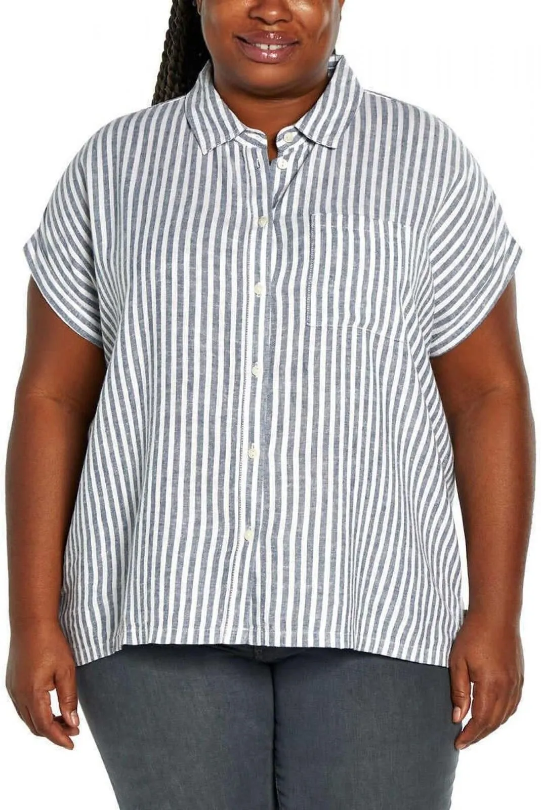 Orvis Womens Linen Blend Button Up Shirt 1758407