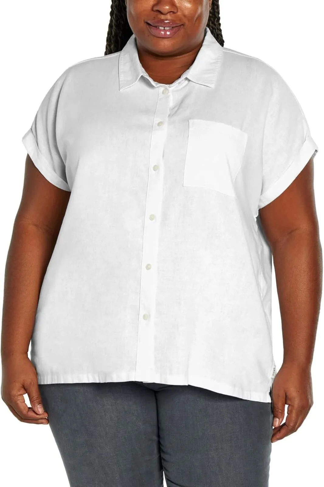 Orvis Womens Linen Blend Button Up Shirt 1758407