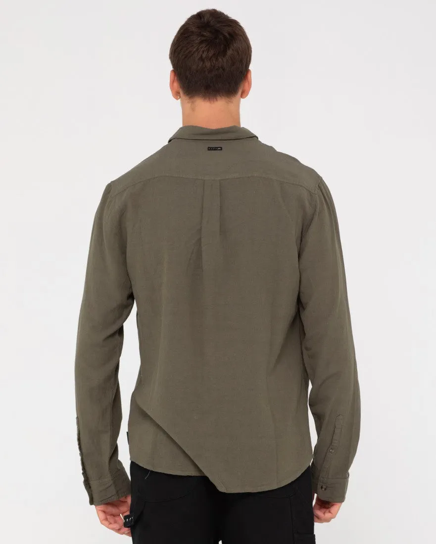 Overtone Long Sleeve Linen Shirt