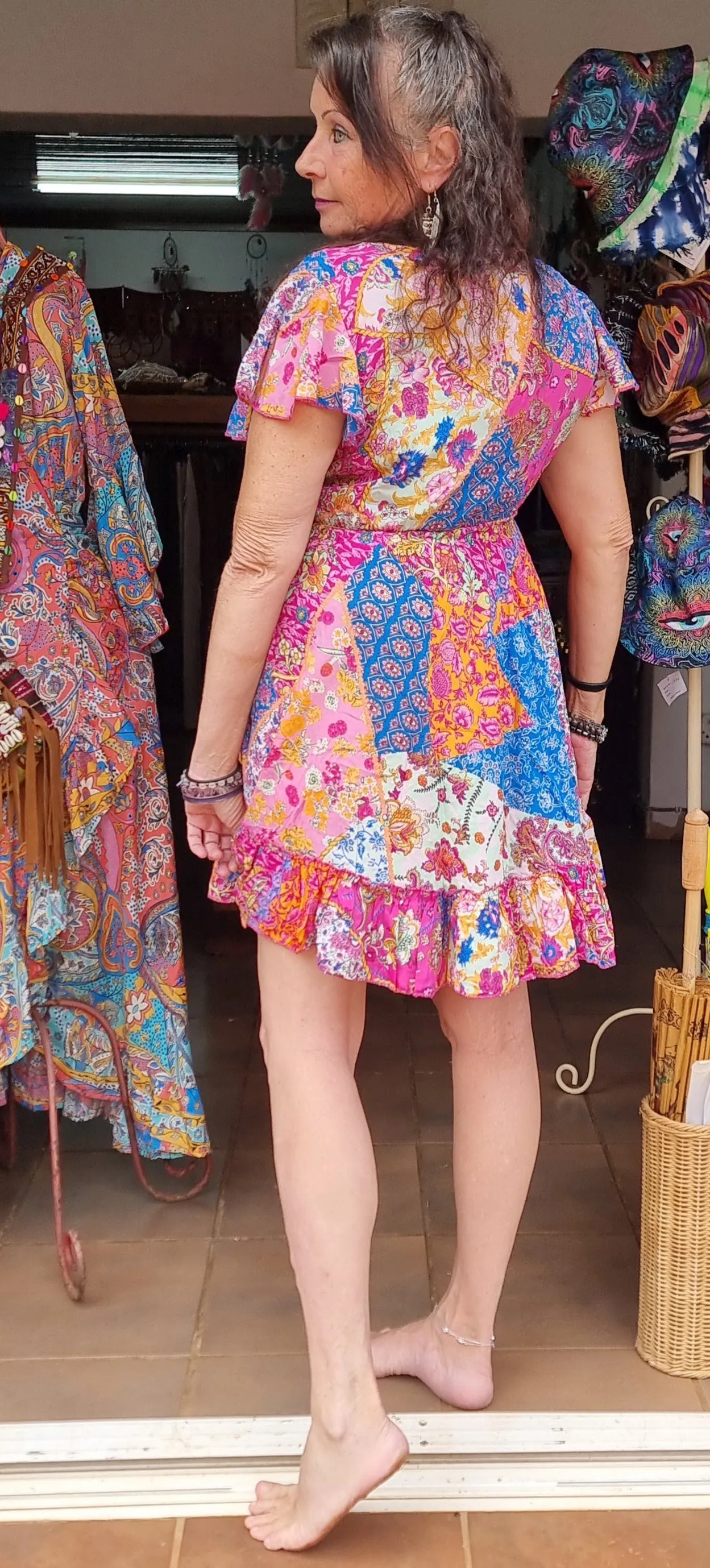 Passion Flower Short Silk Dress
