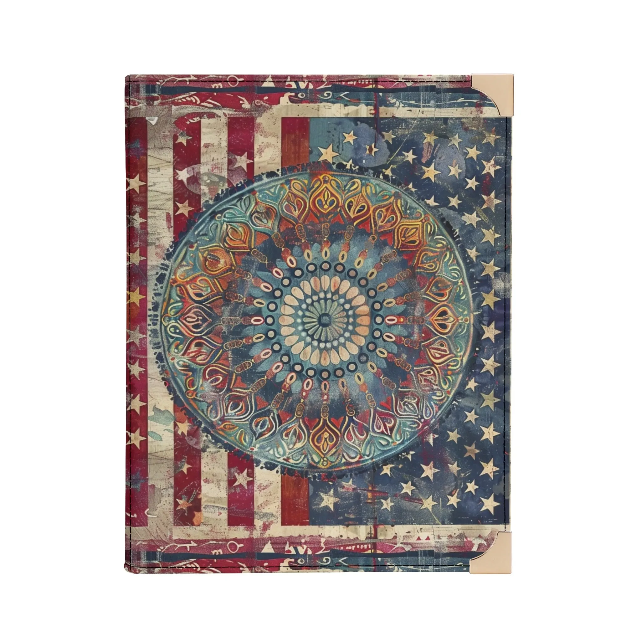 Patriotic Mandala Bible Cover Purse – American Flag Design Book Lovers Shoulder Bag in Red White and Blue