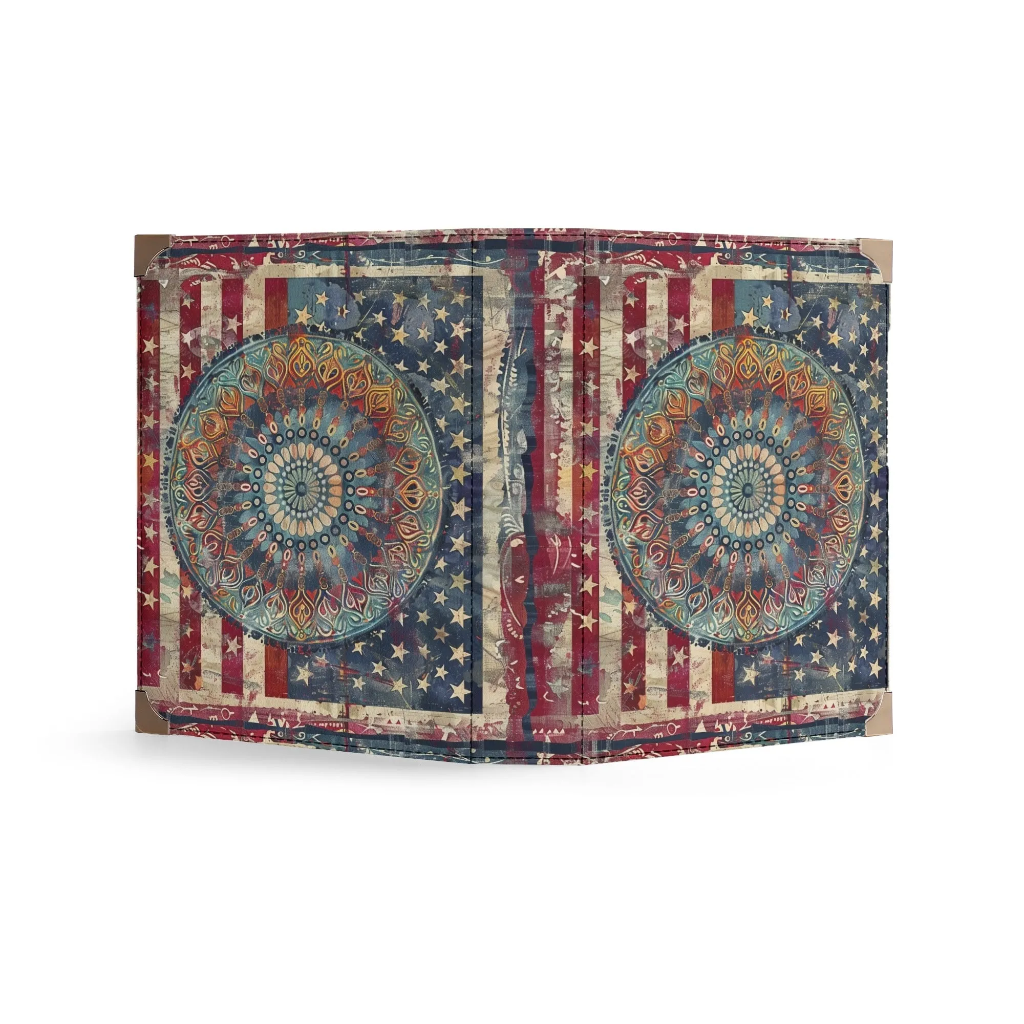 Patriotic Mandala Bible Cover Purse – American Flag Design Book Lovers Shoulder Bag in Red White and Blue