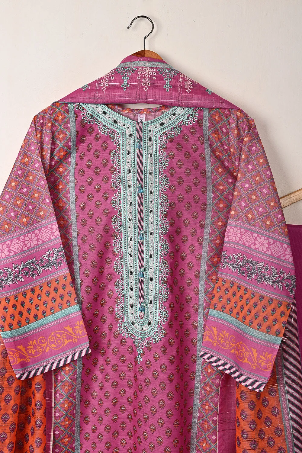 PD-07 - 3 Piece Ready To Wear Digital Printed Embroidered Poly-Cam Dress