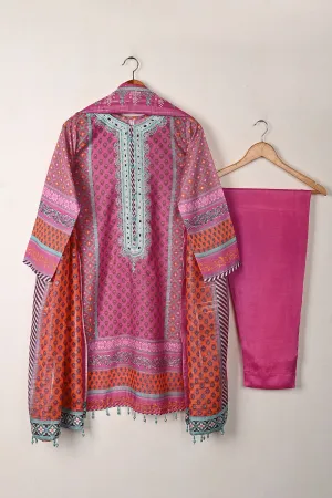 PD-07 - 3 Piece Ready To Wear Digital Printed Embroidered Poly-Cam Dress