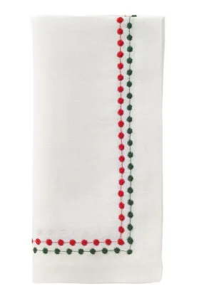 Pearls Red/Green 21" Napkin