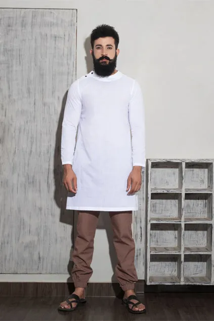 Perna - Cotton X Linen White Kurta