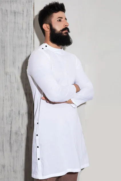 Perna - Cotton X Linen White Kurta