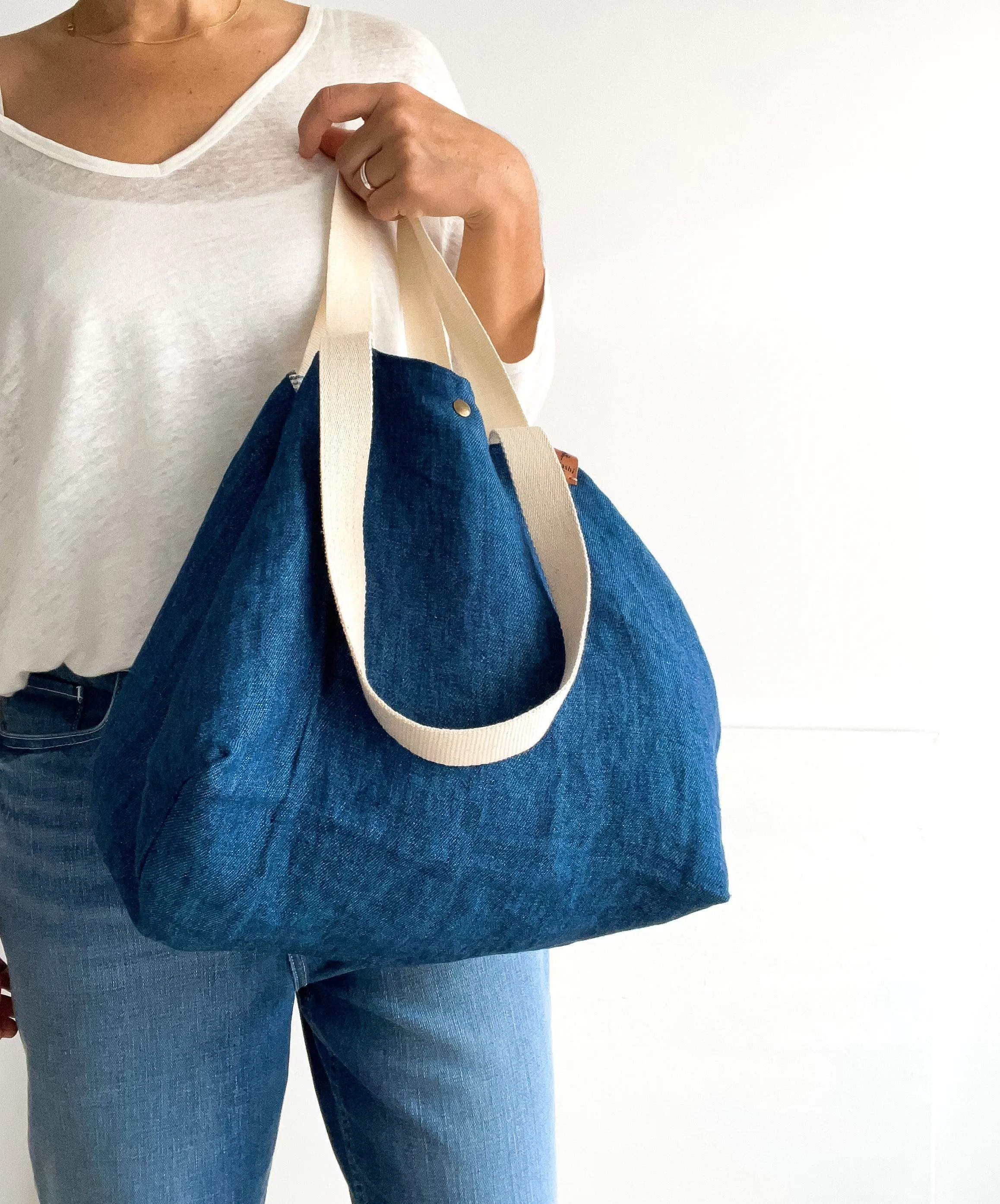 PETITE bag: indigo   cru