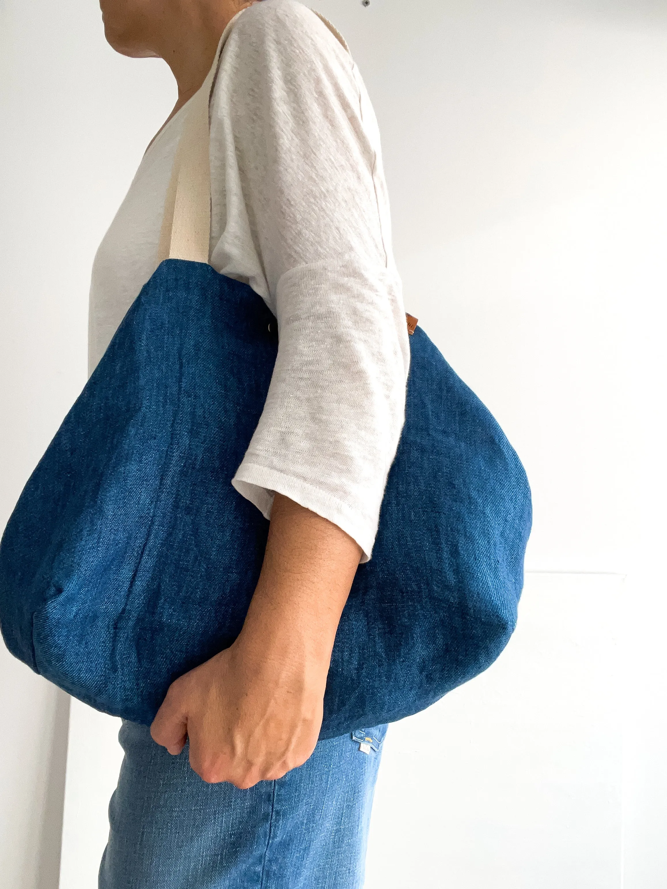 PETITE bag: indigo   cru
