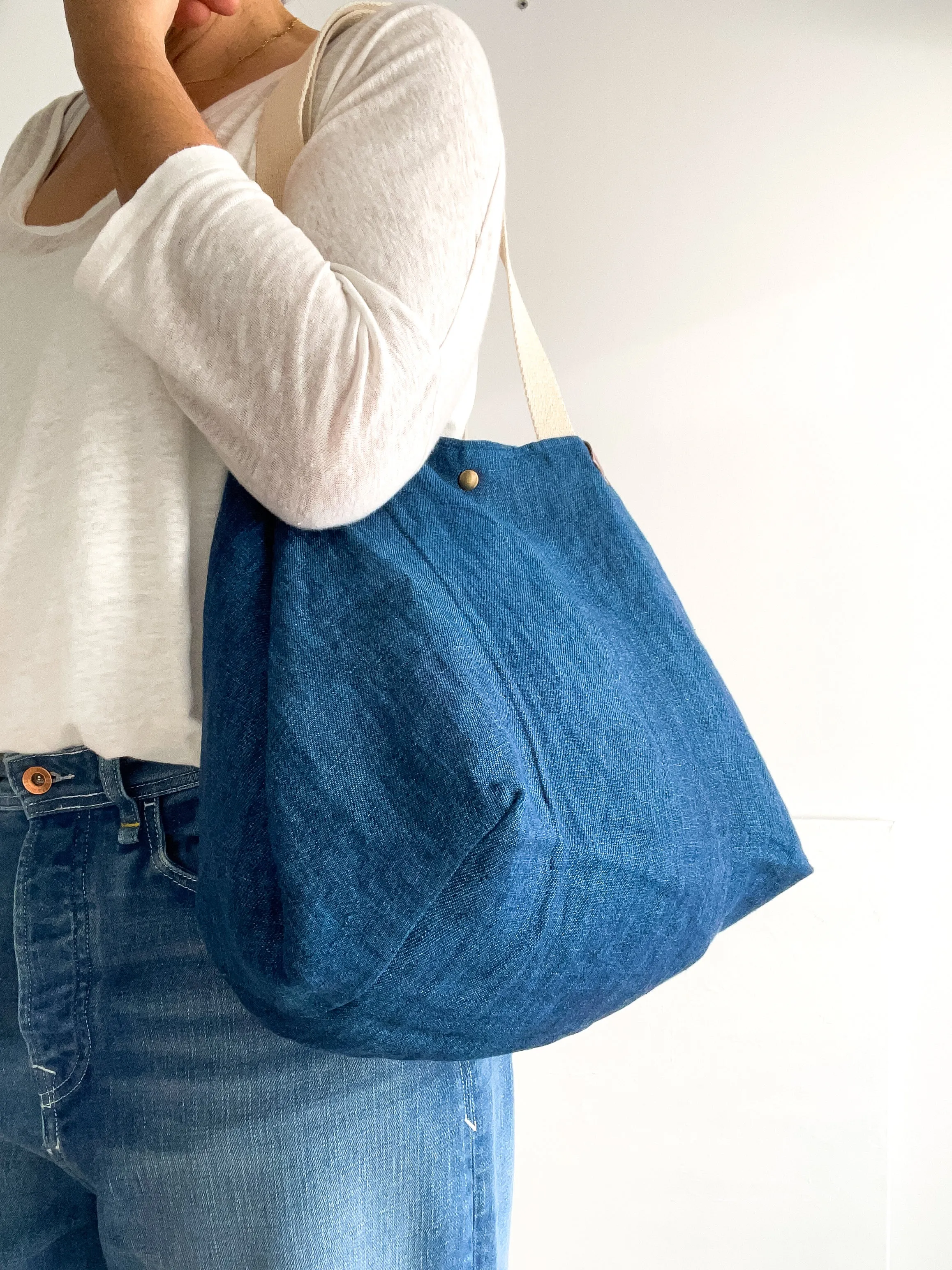 PETITE bag: indigo   cru
