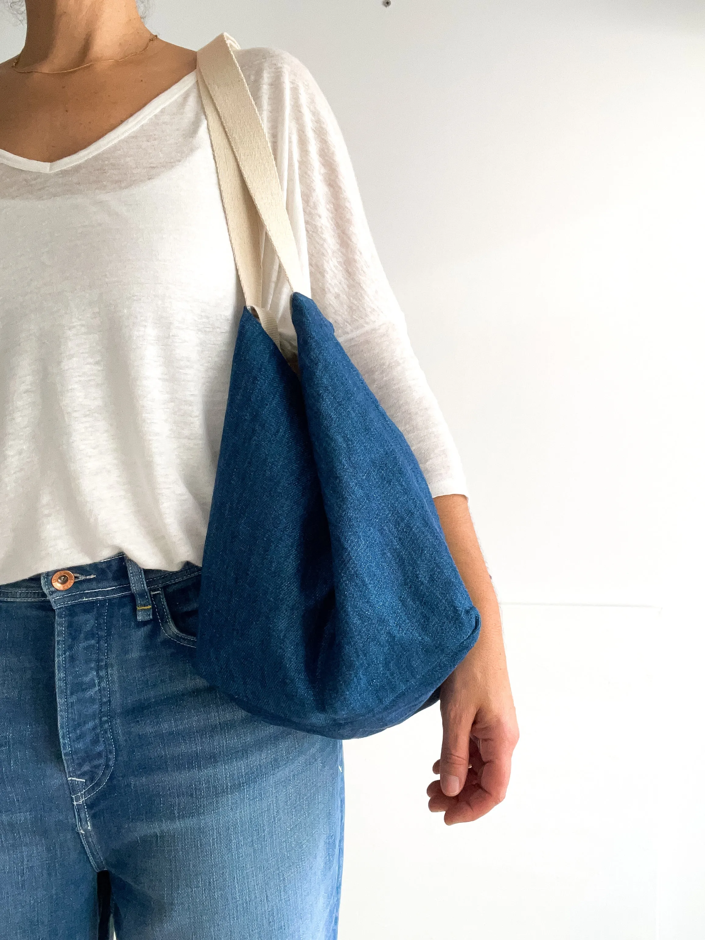 PETITE bag: indigo   cru